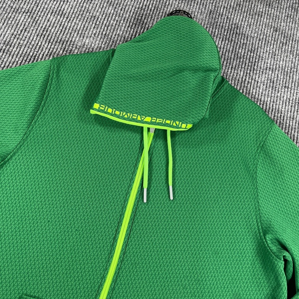 Under Armour Jacket Mens Large Green Long Sleeve Full Zip Hooded Loose Fit